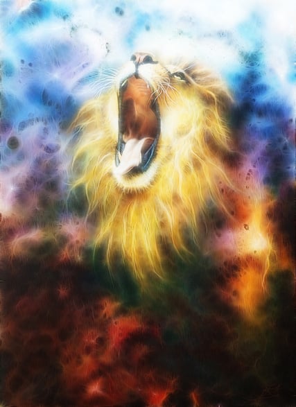 bigstock-Lion-Feactal-In-Coolor-Space-82184945