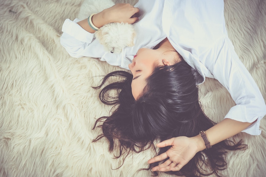 girl sleeping in position