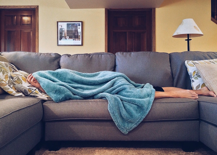 napping on couch